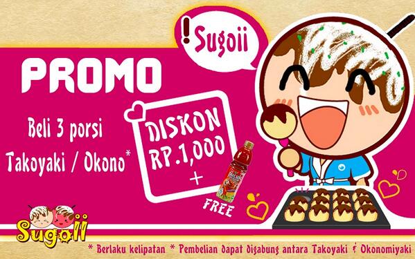 GoSugoii's tweet photo. Selain promo BUY 2 juga ada promo BUY 3 Tuips!! Bedanya di promo BUY 3 dapat FREE Teh Pucuk Harum!! Enjoy!! ^_^ http://t.co/EOvBkzzhwN