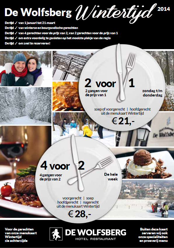 Ondertussen zijn de voorbereidingen in volle gang voor de Wintertijdactie, vanaf 1 januari bij <a href="/hotelwolfsberg/">De Wolfsberg</a>