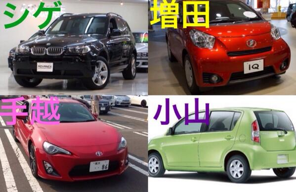 Ruin در توییتر News Funky 私のイメージするメンバーのマイカー シゲ かっこいい黒のゴツゴツした車 増田 カクカクしてる男の子が好きそうな車 手越 スポーツカー 小山 パッソ Http T Co 1fsfyidnuh ママの車 まっすーだよ