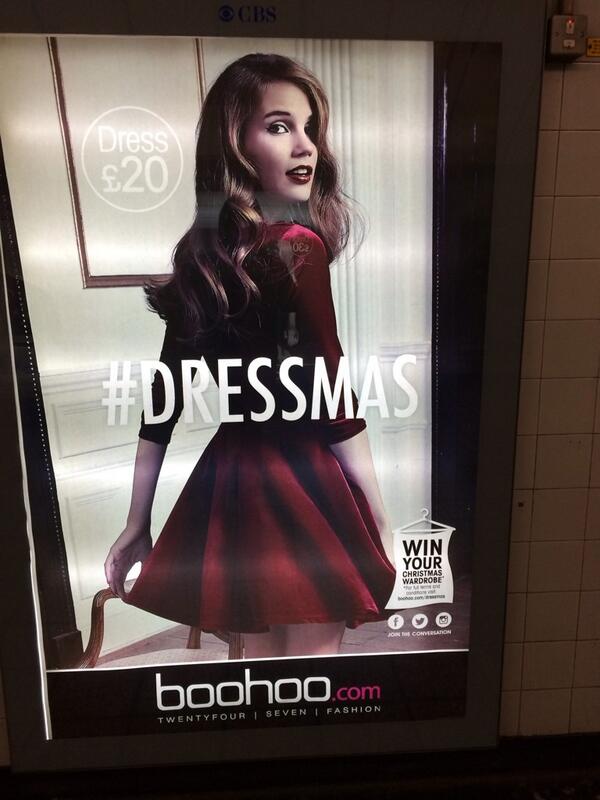 Timothy_Hughes's tweet photo. #dressmas - Interesting Advertising using a hashtag as a central theme @boohoo #londonislovinit #marketing #cmo http://t.co/hPso1YIAVm