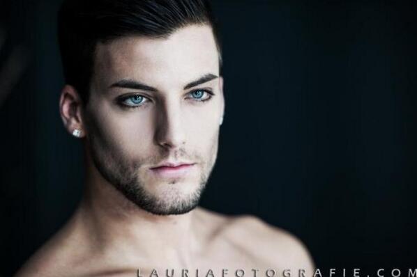Dark-haired male with blue eyes - wide 2