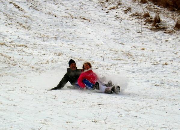 Made a deposit in "great memories file"... sledding with my daughter Raegan.  Sledding is so much better than working