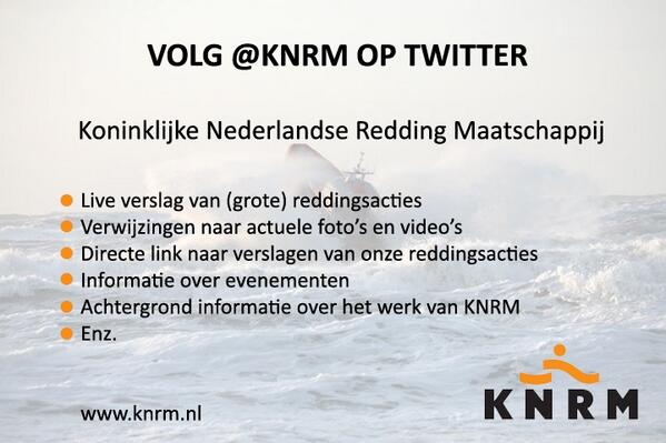 Help mee de naamsbekendheid van KNRM vergroten. Volg <a href="/KNRM/">KNRM</a> op Twitter! #vrijwilligers