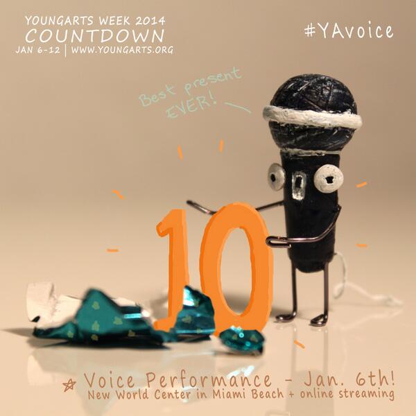 YoungArts's tweet photo. 10 DAYS UNTIL #YAWeek2014! Retweet this image w/ #YAVoice for a chance to win the tiny guy in it! #YAcountdown http://t.co/931rGPUbGB
