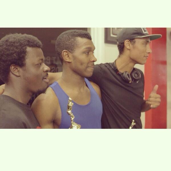 Getting_Out_'s tweet image. Mike and Ty supporting Benson after winning fighter of the night award. #wegottagetoutofhere #boxing #friendship