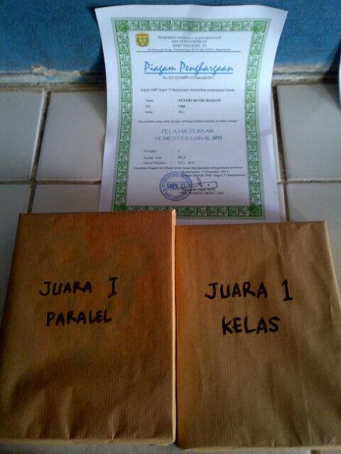 Slmt utk Puteri dhevi mahani yg mendapat rangking1 &amp; menjadi juara1 paralel .