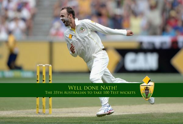 cricketcomau's tweet photo. Congratulations @NathLyon421! #Ashes http://t.co/0OVApSt9Ib