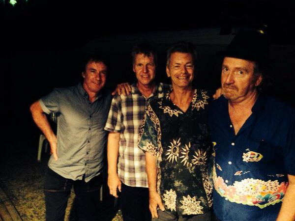 thebreakau's tweet photo. Rob Hirst, Martin Rotsey, our friend Wozza and @jimmoginie about to rock @WoodfordFF Amphitheater. #WoodfordFF #WFF http://t.co/f9aFtGBJnB