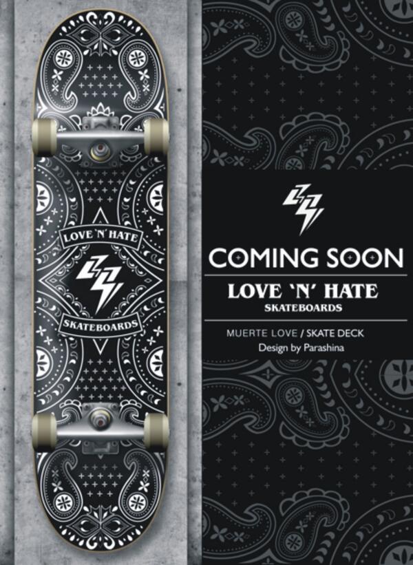 Lovenhate Skateboards "Muerte Love" Bandana
New Series 2014
On Progress !!!