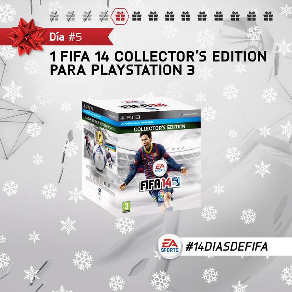 easportsfces's tweet photo. Día 5: Un #FIFA14 Collector's Edition para PS3. Sigue a @EASPORTSEsp y haz RT para poder ganar! #14diasdeFIFA http://t.co/Xxt1LLbtez
