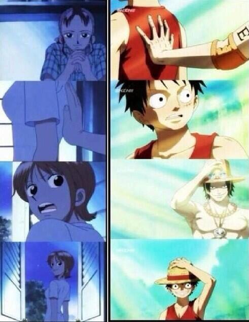 LuffynaticosOP's tweet image. "Aunque algunas veces no podamos verlo, siempre hay alguien que nos apoya" FOTAZA *^* #FelizDiaDeLosInocentes