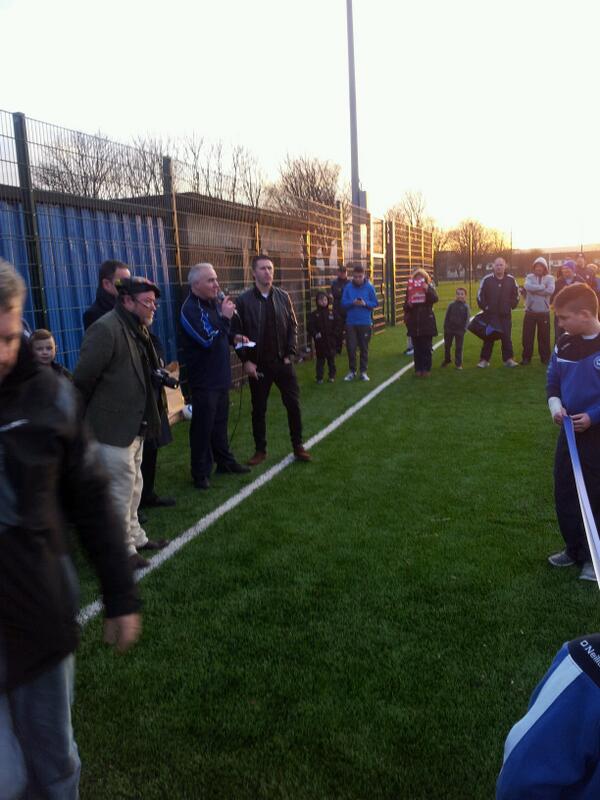 crumlinunited's tweet photo. Robbie Keane about to cut the ribbon http://t.co/91RwujXVQC