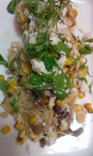 chefryanscott's tweet photo. Chef Sergio rocking out a chilaquiles scramble with charred corn, jalapeño salsa today at @marketrye De-Haro http://t.co/KYvPXii7z2