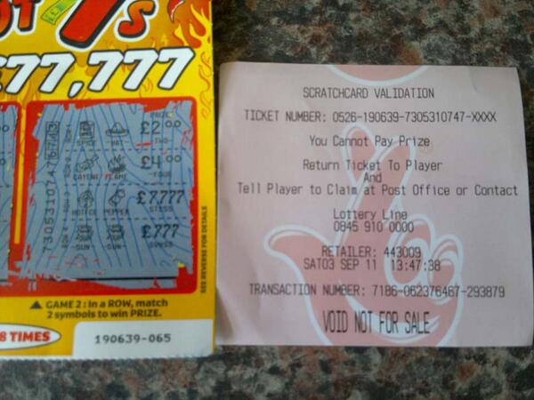 This was a happy day with a nice little scratchcard win. #newtelly