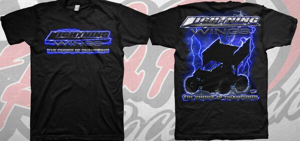 WingsLightning's tweet photo. 2014 @WingsLightning  shirts. Purchase yours next week @TulsaShootout @LW_winglady  #lightningwings http://t.co/tsu3v63QEH