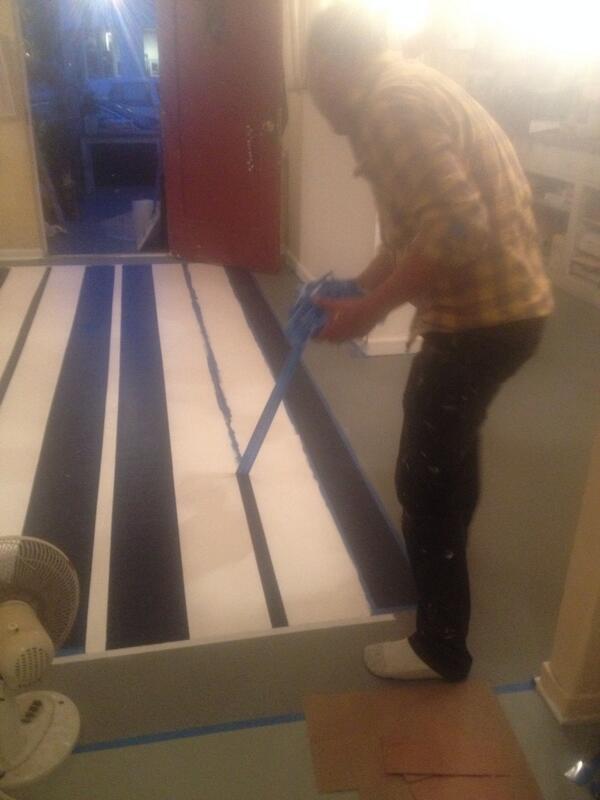 LittleEngineRec's tweet image. Painting the floors at tumbleweed