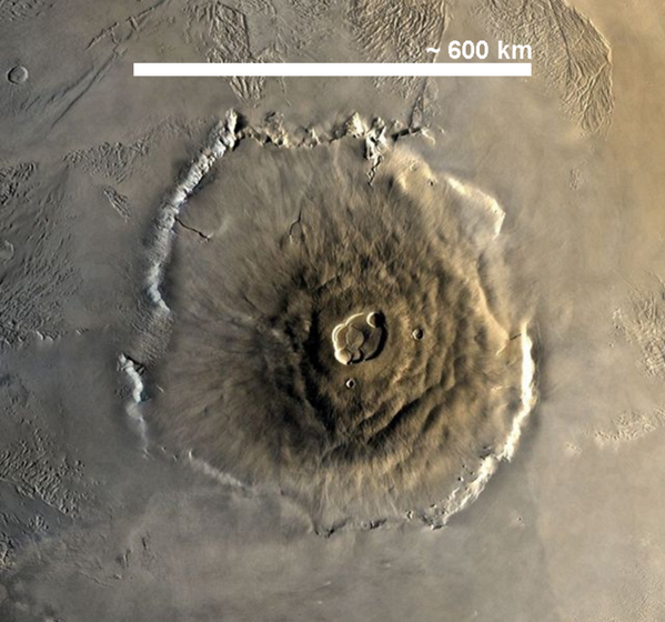 AcademiaACLES's tweet photo. El mayor volcán conocido del Sistema Solar: Olympus Mons. 283.000km². Altura: 21km. http://t.co/ccuF6CKWeL http://t.co/XJA4rXJ9cD