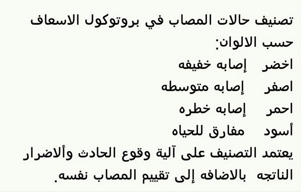 CDAA_OMAN's tweet photo. نظام اﻻلوان المتبع في تصنيف الإصابات http://t.co/gm6R36a4nH