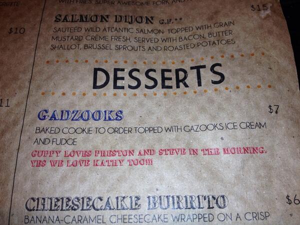 NickMcIlwain1's tweet photo. .@kathyromanowmmr, ever eat Gadzooks dessert at @GuppysGoodTimes? @annapiccioni &amp; Tracey Lewis &amp; I have! Delicious! http://t.co/voJUmObC1V