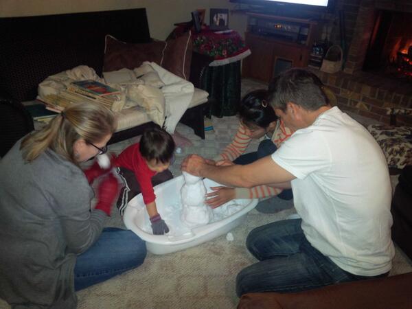 Yes we are making a snowman inside the house. <a href="/mspanya/">Christine Matichuk</a> is a good snowman maker.