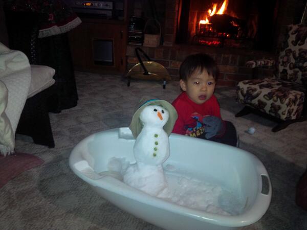 Our indoor snowman.
