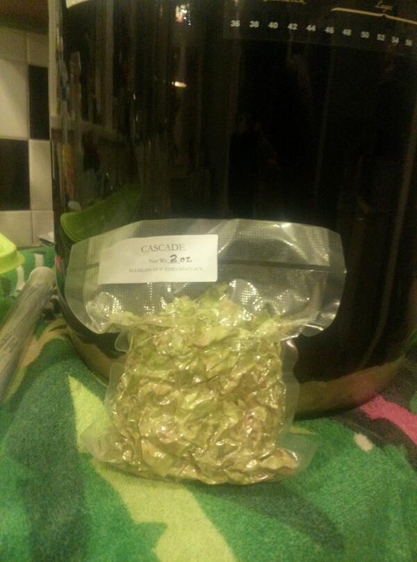 satanz420's tweet photo. Getting ready to dry hop my Black F-Rye-day IPA with fresh 2013 cascade!  @Homebrewing_org http://t.co/hKZ5KKjYb5