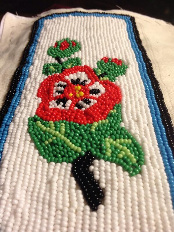 sandypinay's tweet image. Frigid temps = getting my bead on! Inspiration: my dear Grandma Crowe&apos;s beadwork. #Piapot