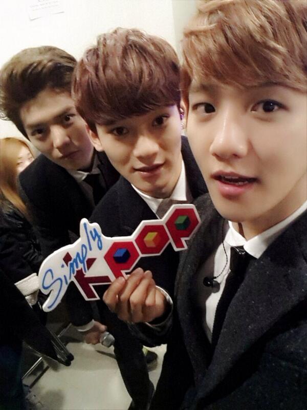صوره سيلكا تشين و بيكهيون و لوهان لـ Simply Kpop
