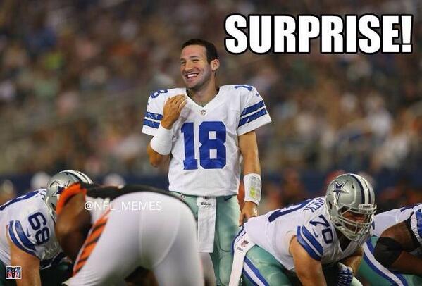 Positivepat25's tweet image. It was tony romo the whole time 😂😂