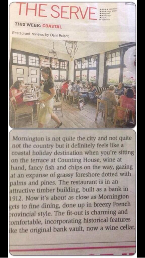 CountingHouseMP's tweet image. Thrilled to be reviewed in yesterday's Age @EpicureATtheage