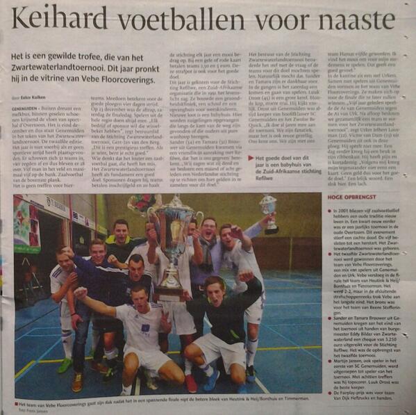 zwlandtoernooi's tweet photo. Leuk artikel over het toernooi in de #stentor. http://t.co/SEvh02PUL3