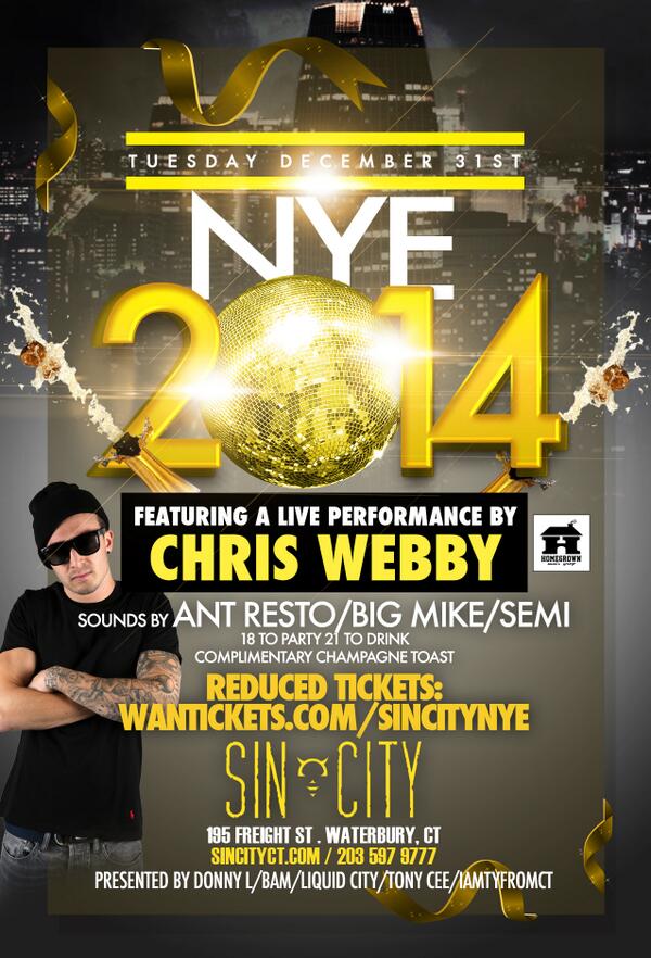SinCityCT's tweet photo. NYE is tomorrow night! Call 203 597 9777 for Bottle service http://t.co/RSqFsO3FEF