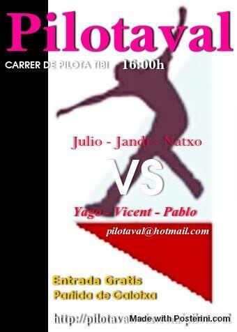 Pilotaval's tweet photo. Ya tenemos cartel para la partida de Pelota Valenciana de Galotxa de esta semana, el Jueves 2/1/14!! http://t.co/htiKWIo1jm