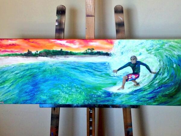 inknskin's tweet image. All Done! "Totally Tubular" acrylic on gallery wrapped canvas! For Sale Free Shipping USA ONLY! #DEATHSQUADCREATIVE