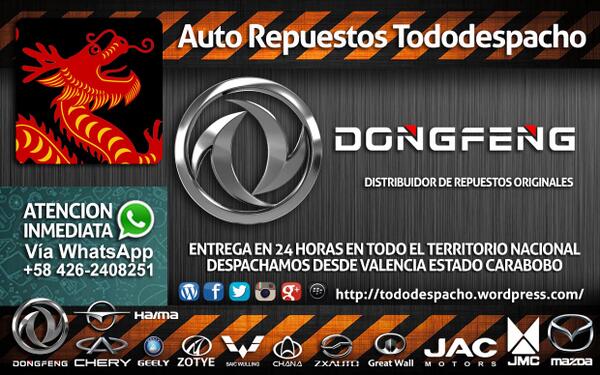 turepuestocom's tweet photo. via @tododespacho: Repuestos #DONGFENG WhatsApp 0426-2408251 #CHINAPARTS | http://t.co/JCsWF2PVcd