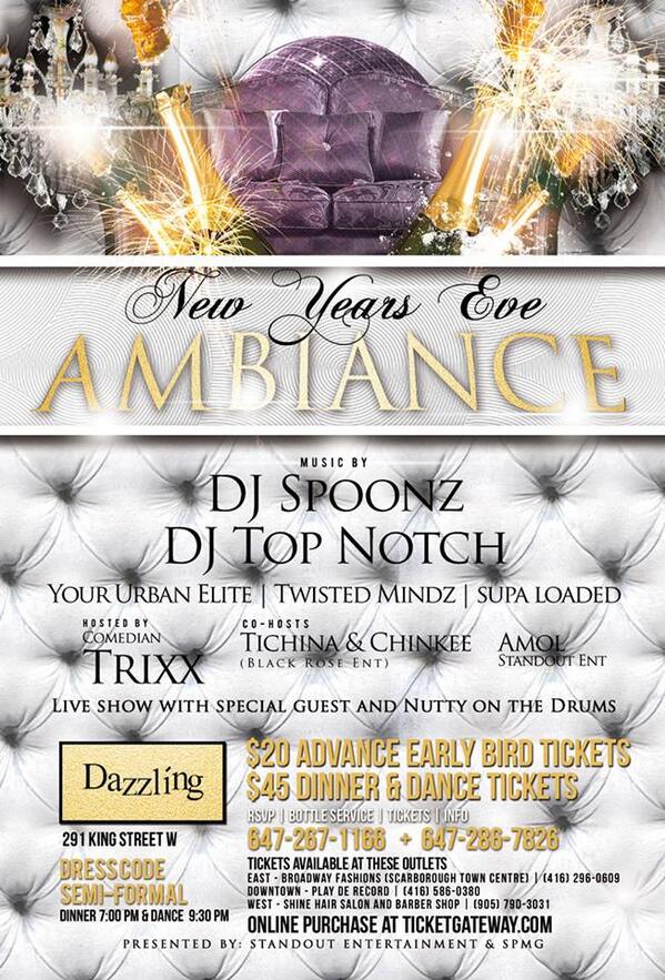 TGVincynity's tweet photo. LAST CALL 4 #AMBIANCE #NYE DINNER &amp; DANCE TIX TMRW NIGHT @DazzlingLounge #YUE @djspoonz @TopNotchHQ @ComedianTrixx http://t.co/eKhBRiftCB