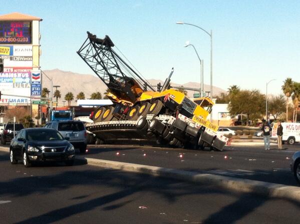 On way to shoot a story, we saw this crazy sight at Rainbow and Lake Mead. #badwaytoendtheyear