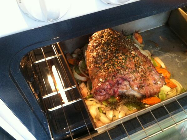 Here is the leg of lamb we roasted for Christmas dinner. It was incredible.