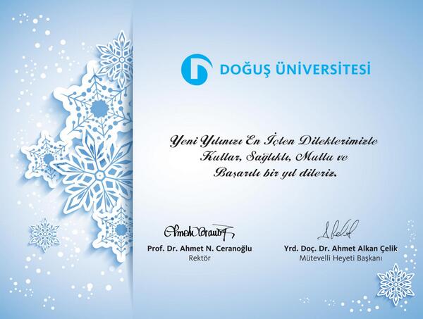 Yeni Yılınızı En İçten Dileklerimizle Kutlar, Sağlıklı, Mutlu ve Başarılı Bir Yıl Dileriz. İyi Seneler.