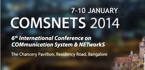Events4Startups's tweet image. COMSNETS 2014 - bit.ly/19yTUyK -