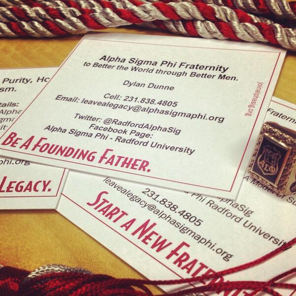 RadfordAlphaSig's tweet photo. Call, text, email, tweet, message, or DM me an address for snail mail if you gotta!! You won't be disappointed. http://t.co/2Q2Nifrrb4