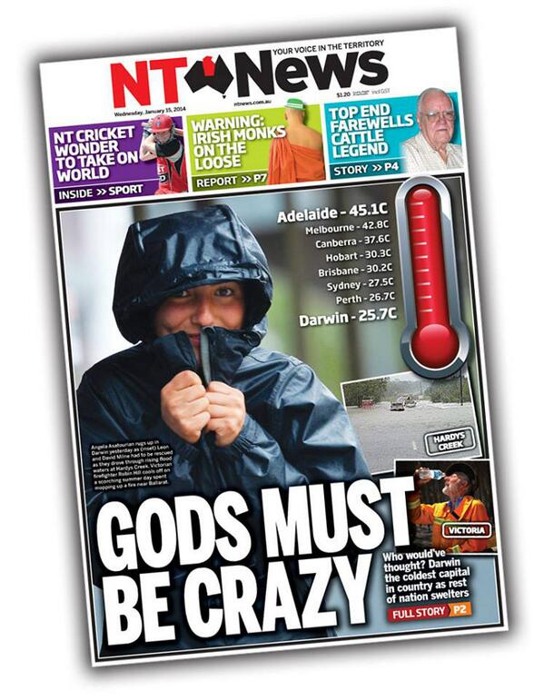 TheNTNews's tweet photo. COME TO CHILLY DARWIN TO BEAT THE HEAT!
#brrrrrrrrr http://t.co/irz20Kzg4E
