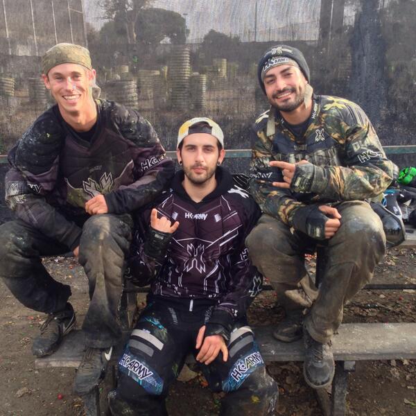 HKARMY's tweet photo. @Borgore like playing Painball so much at WorldCup he asked us to take him out again!!! #GrowingTheSport #hkarmy http://t.co/5tHHhhHLUH