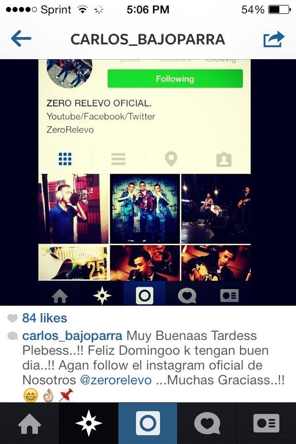 los_parras's tweet photo. Agan follow el Instagram oficial de nosotros. @ ZeroRelevo Muchas gracias 🎤📌👌 http://t.co/UzXb1o2ouS