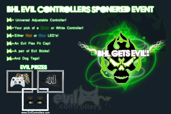BHLGamingEvents's tweet photo. Fancy your chances? Join http://t.co/d6EAnyWWNi for your chance to win a free Controller from @EvilControllers http://t.co/I0E2M9HmBY