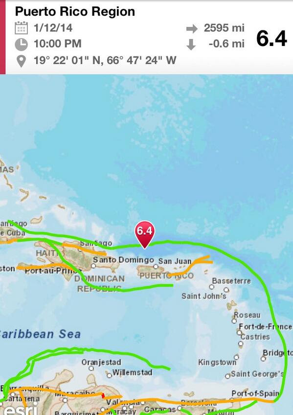 6.4 earthquake in Hatillo, Puerto Rico near San Juan 