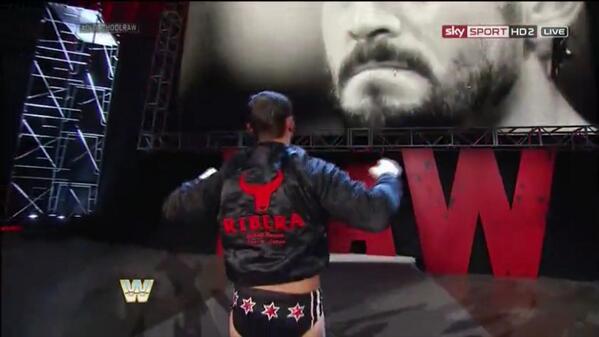 kanbarano's tweet photo. @CMPunk “RIBERA”'s jacket! Old school. http://t.co/46RySm2QDn