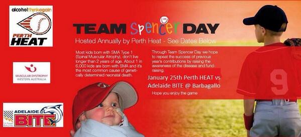 Wazr30's tweet photo. Next home series the @PerthHeat will be supporting Team Spencer. Everyone come get down and support  a great cause. http://t.co/EpCOvEEO1J