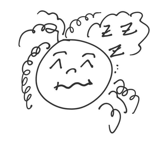 Con sueño y sin poderme dormir :/