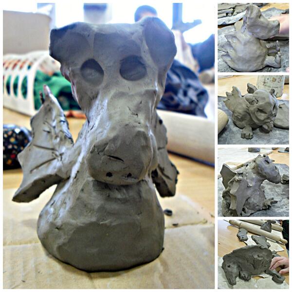 DGSArt's tweet photo. The S1's are on fire this morning, with these fab clay dragons! http://t.co/uCFsedHyzg